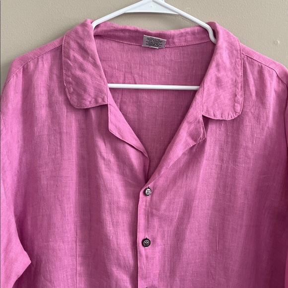 CP Shades Sausalito Marseala Linen dusty rose button down shirt size large - Picture 2 of 15